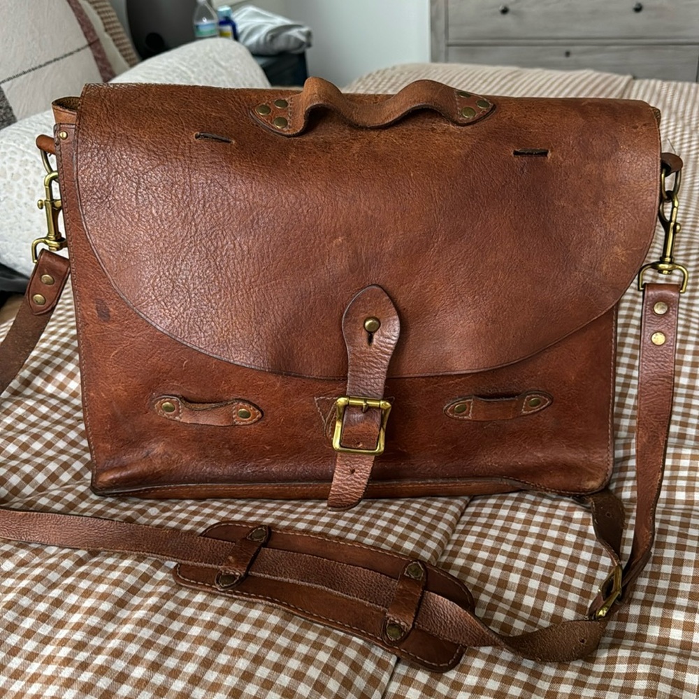 J Crew leather messenger bag